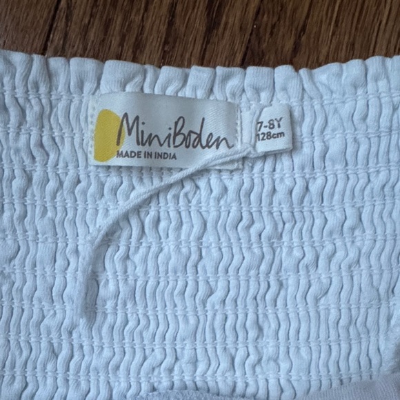 Mini Boden White Tank Top with Multicolor Crochet Bodice 7-8Y - Picture 2 of 2